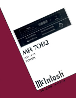 McIntosh MR-7082 - Owners manual